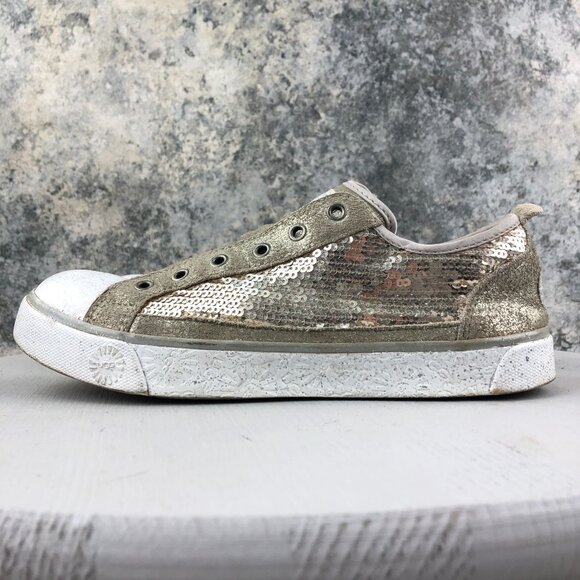 UGG Women's Size 8 Laela Sparkles Gold Closed Toe Slip On Low Top Shoes Sneakers - Picture 6 of 15